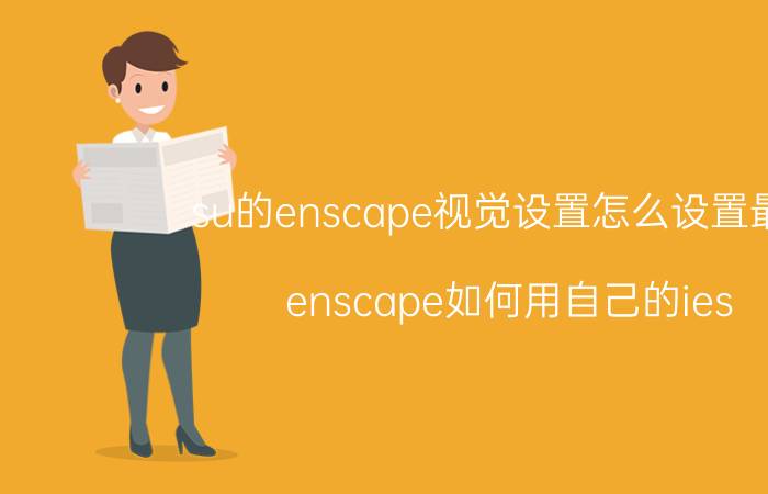 su的enscape视觉设置怎么设置最好 enscape如何用自己的ies？